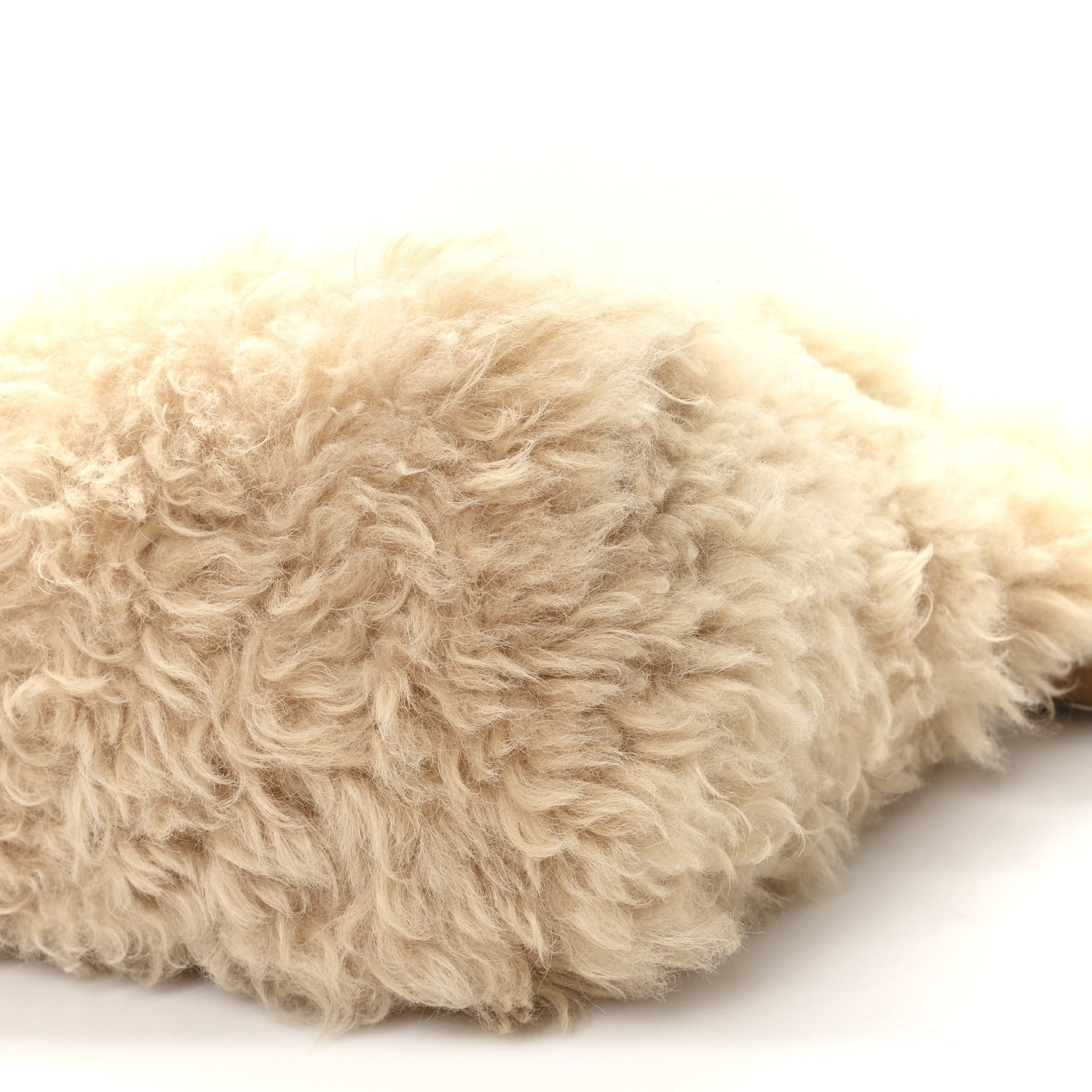SAINT LAURENT Shearling Shoulder Bag Natural