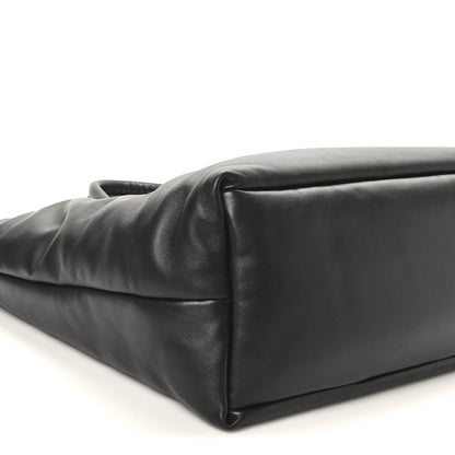 SAINT LAURENT Lambskin Wide Puffer Tote Black