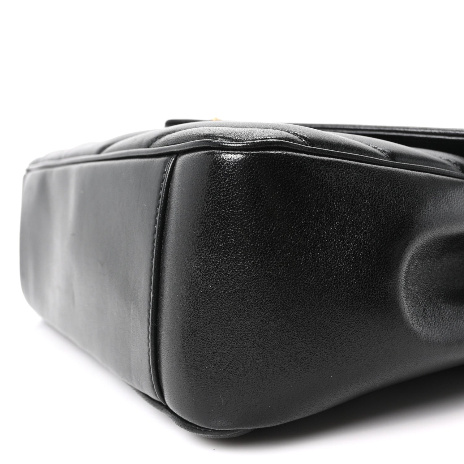 Saint Laurent Lambskin Chevron Quilted Large Loulou Shoulder Bag Black