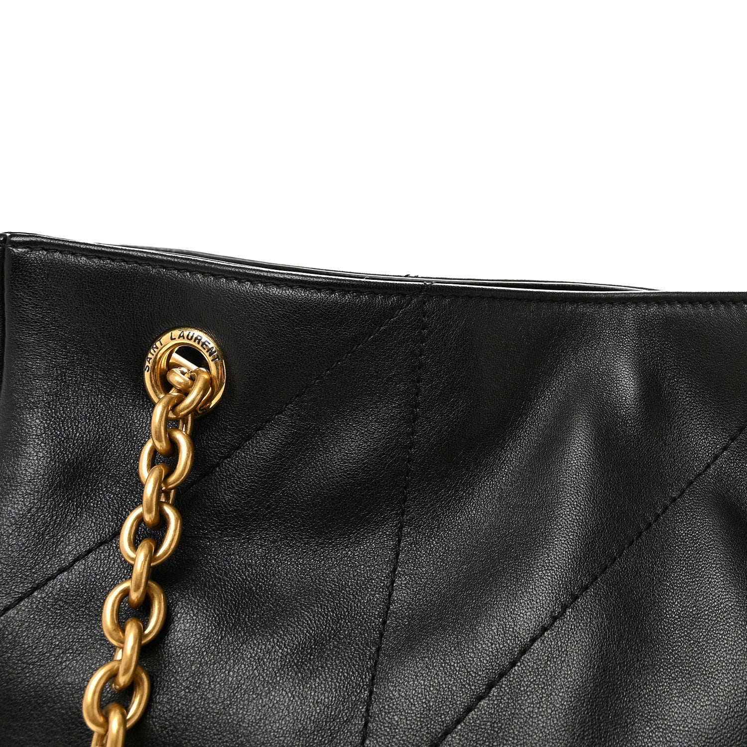 Saint Laurent Jamie Lambskin Small Shopping Tote Black