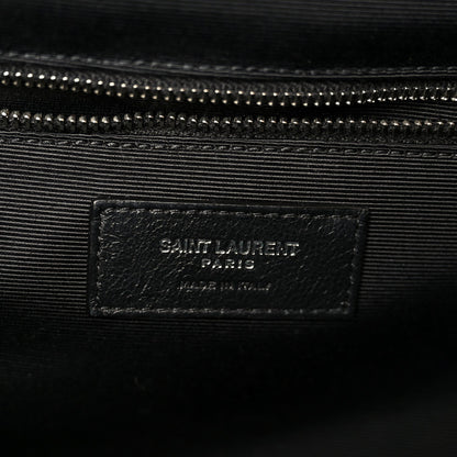 Saint Laurent Grain De Poudre Triquilt Monogram Large Satchel Black