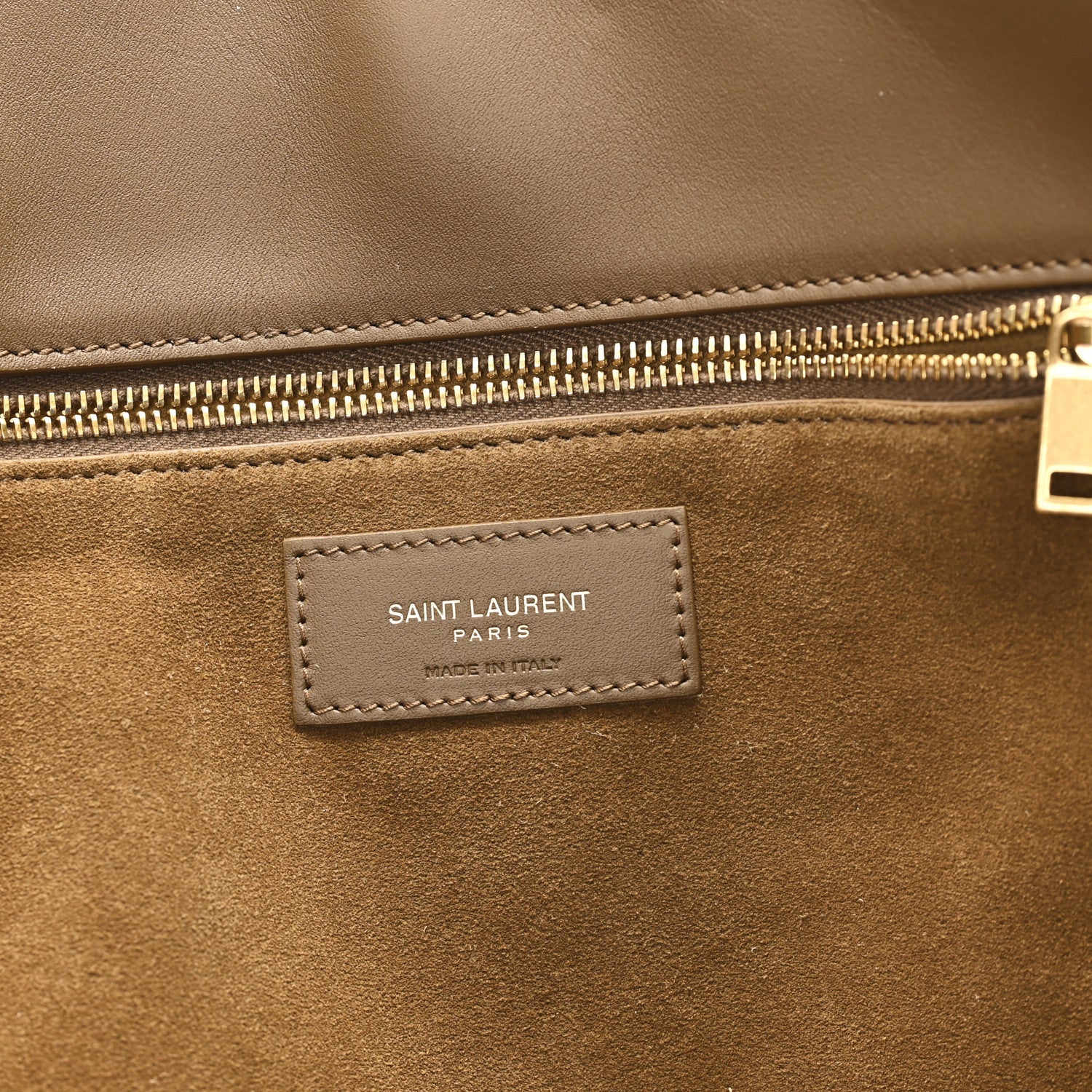 Saint Laurent Bea Suede Tote Golden Leaf