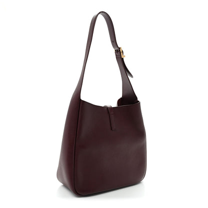 Saint Laurent Le 5 A 7 Small Smooth Calfskin Hobo Bag Rouge Legion