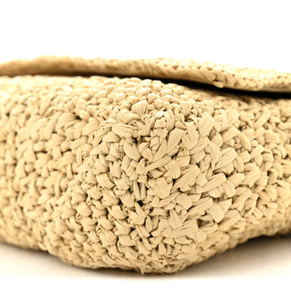 Saint Laurent Raffia Monogram Medium Jamie Shoulder Bag Natural Avorio