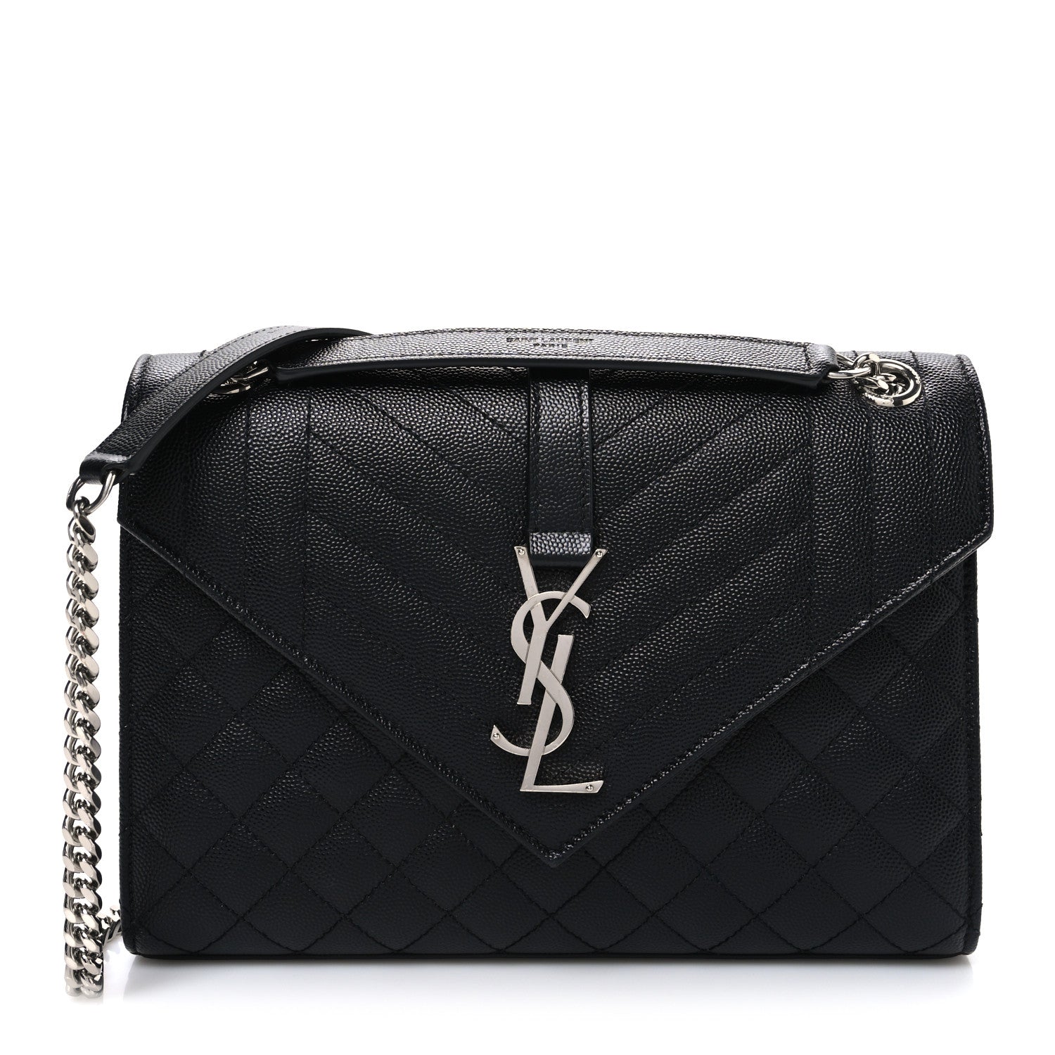 Saint Laurent Grain De Poudre Textured Mixed Matelasse Triquilt Medium Monogram Satchel