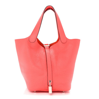 Picotin Lock 18 PM Tote Bag Clemence Calfskin Leather Rose Jaipur