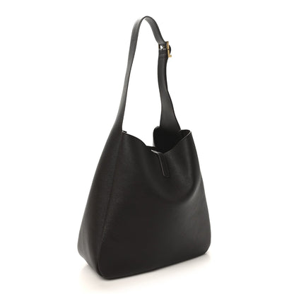 Saint Laurent Le 5 A 7 Supple Calfskin Large Soft Hobo Chocolate