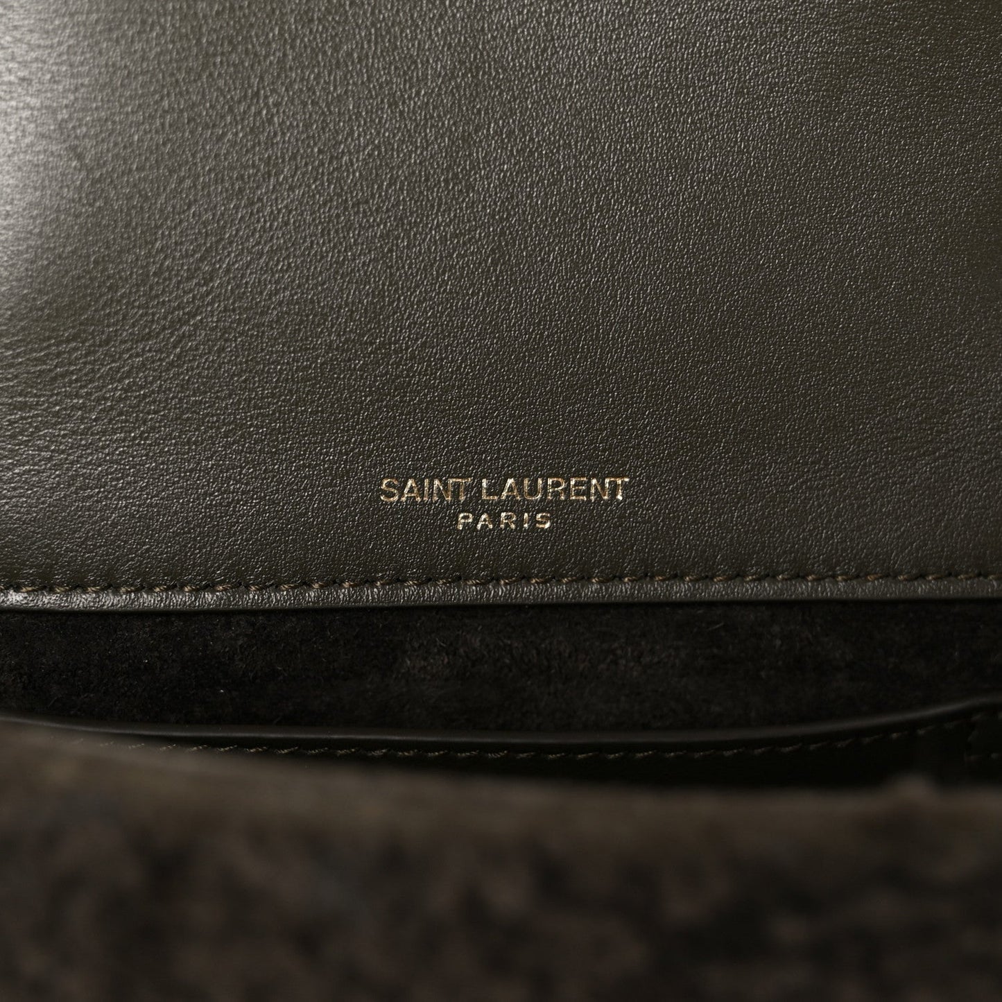 Saint Laurent Shearling Monogram Small Jamie Shoulder Bag Moss