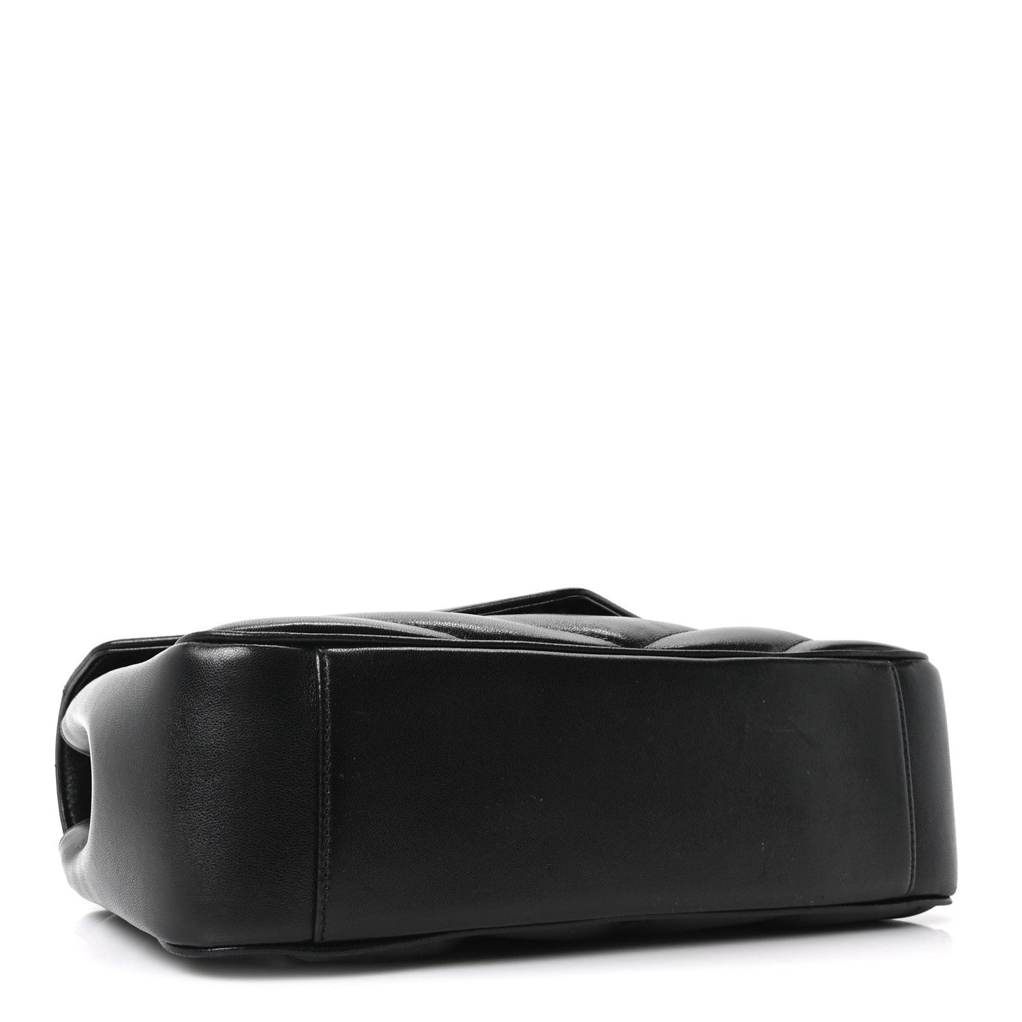 Saint Laurent Loulou Lambskin Chevron Quilted Medium Shoulder Bag Black