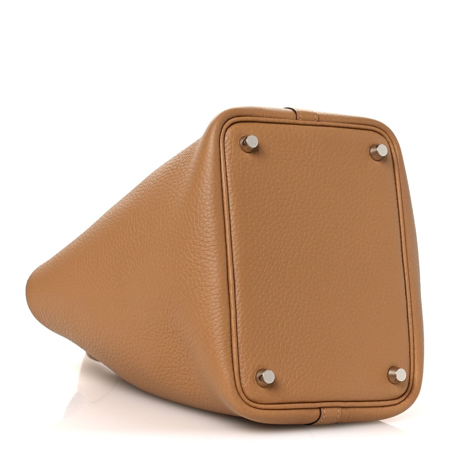 Picotin Lock 18 PM Bucket Bag Textured Calfskin Leather Biscuit