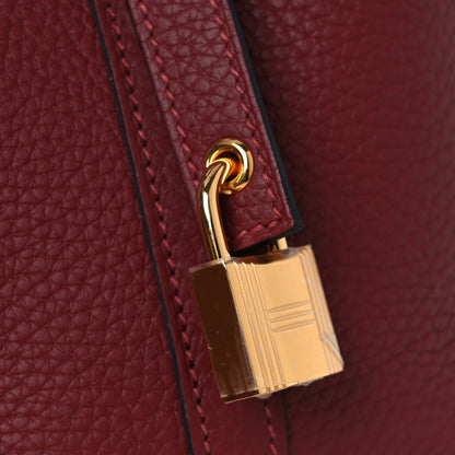 Taurillon Clemence Picotin Lock 18 PM Grained Calfskin Leather Tote Rouge H