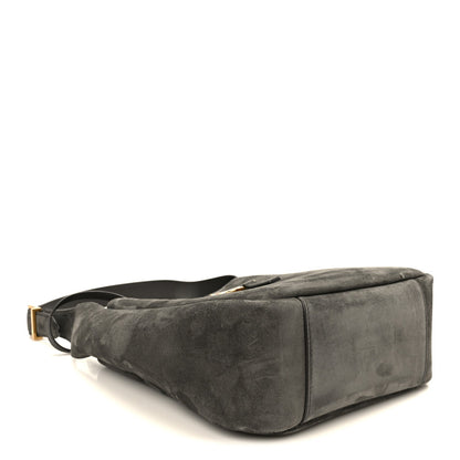Saint Laurent Suede Small Le 5 A 7 Soft Hobo Urban Grey
