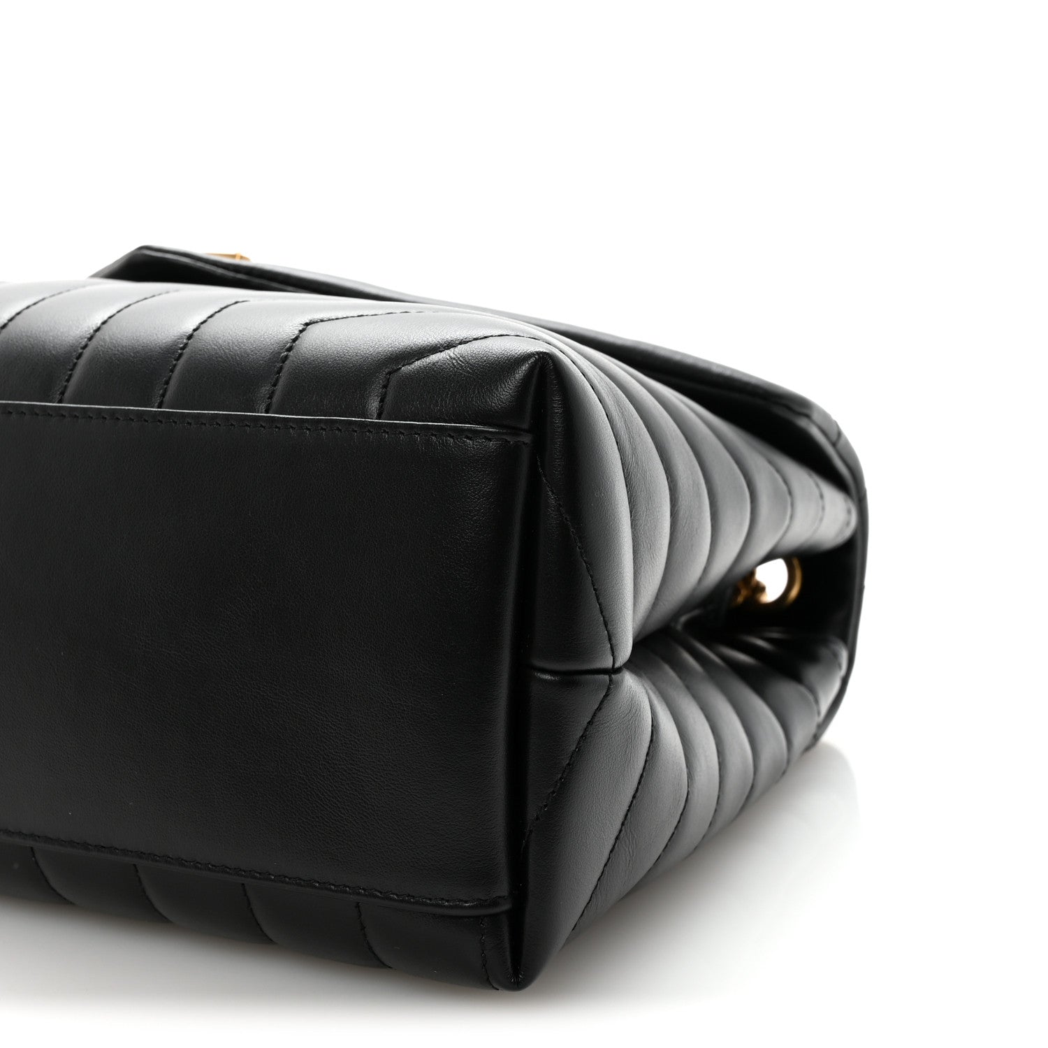 Saint Laurent Calfskin Y Quilted Monogram Medium Loulou Chain Satchel Black