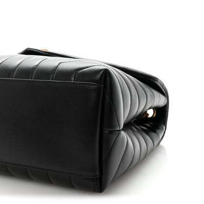 Saint Laurent Calfskin Y Quilted Monogram Medium Loulou Chain Satchel Black