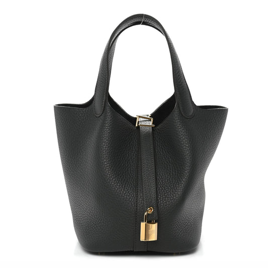 Taurillon Clemence Picotin Lock 18 PM Mini Bag Vert Mangrove