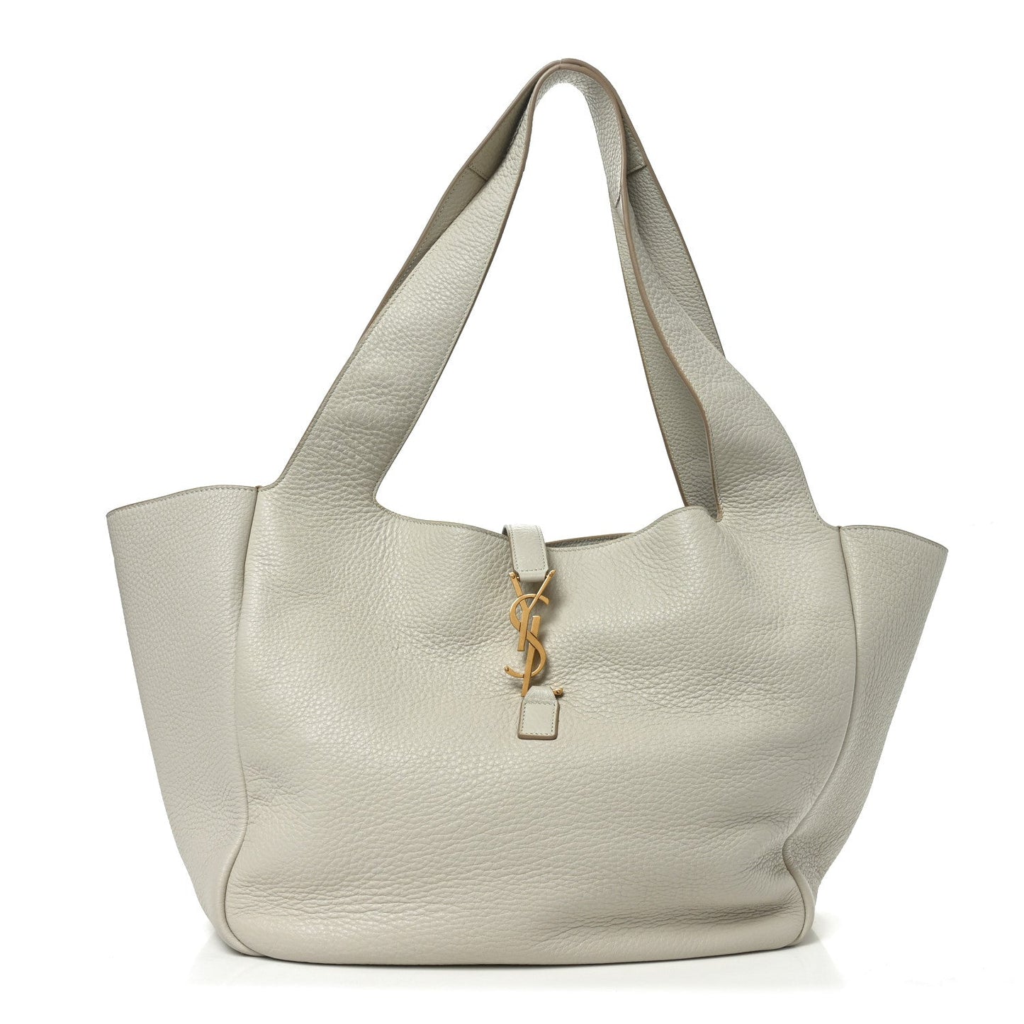 Saint Laurent Grained Deerskin Bea Tote Blanc Vintage