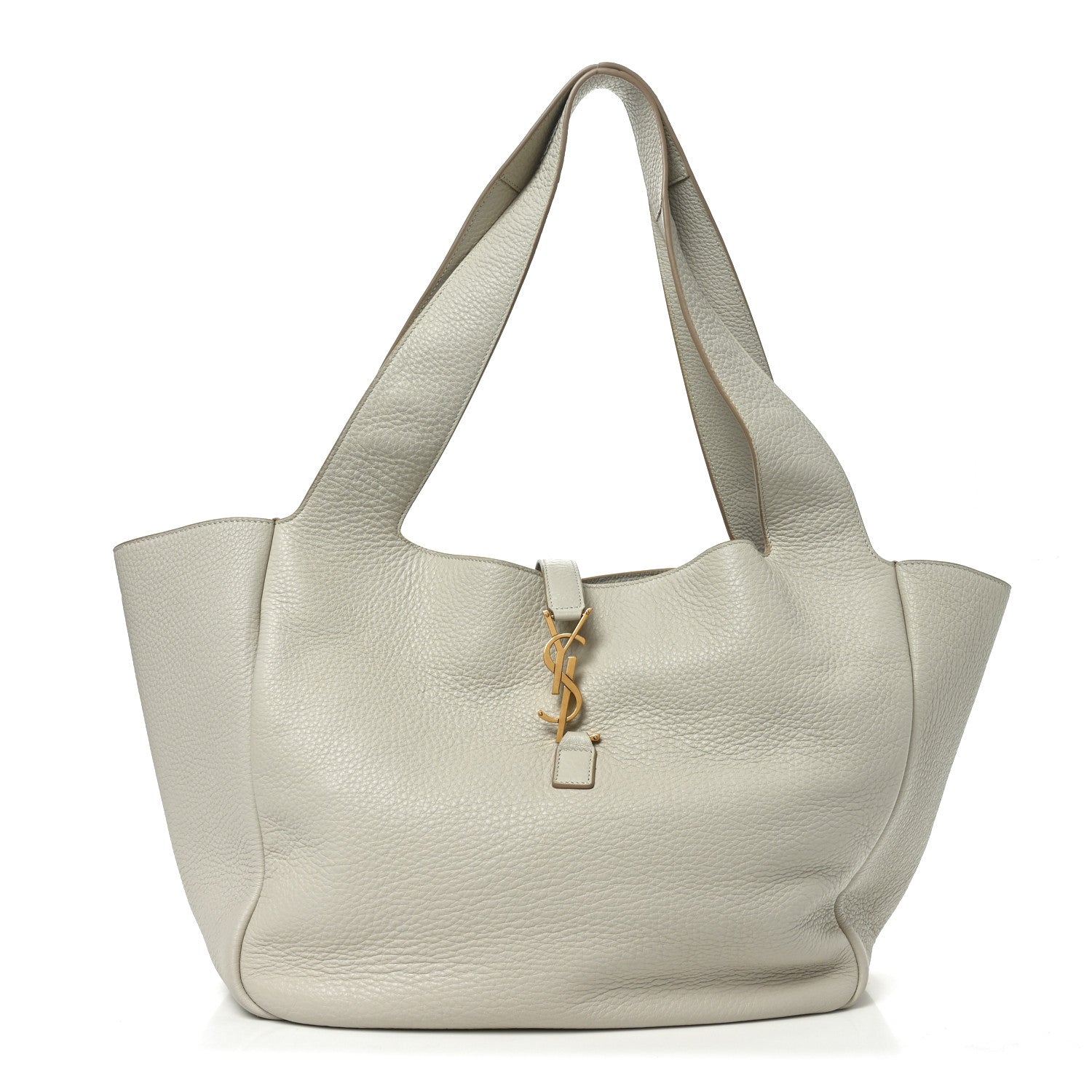 Saint Laurent Grained Deerskin Bea Tote Blanc Vintage