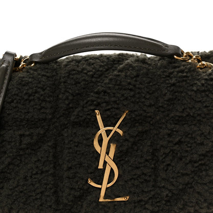 Saint Laurent Shearling Monogram Small Jamie Shoulder Bag Moss