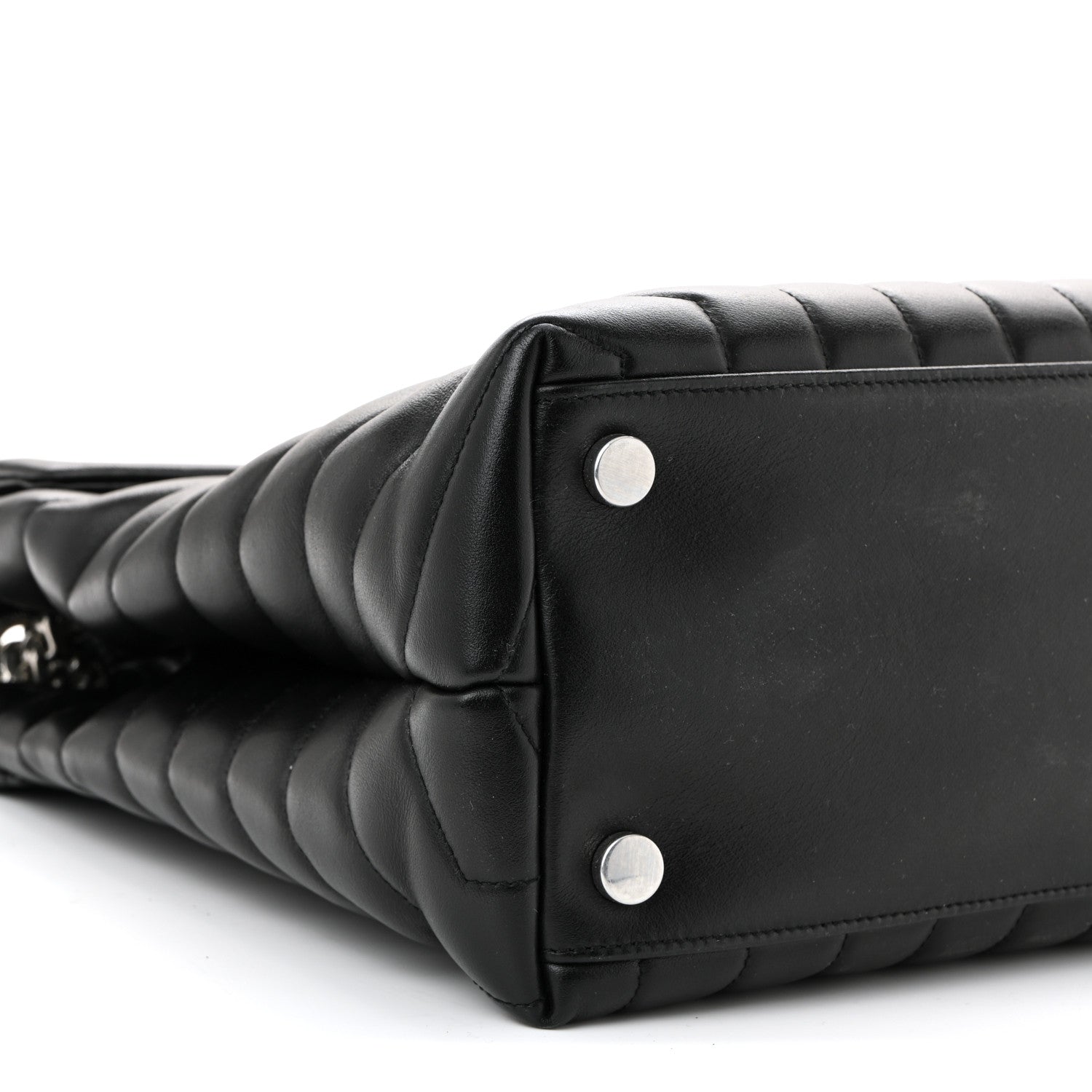 Saint Laurent Loulou Quilted Monogram Large Chain Satchel Black