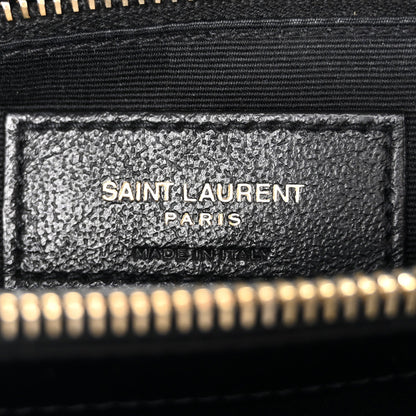 Saint Laurent Calfskin Y Quilted Monogram Large Loulou Chain Satchel Black