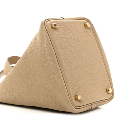 Picotin Lock 18 PM Bucket Handbag Grained Calfskin Leather Trench