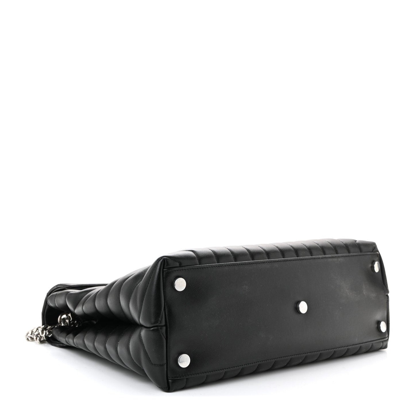 Saint Laurent Loulou Quilted Monogram Large Chain Satchel Black