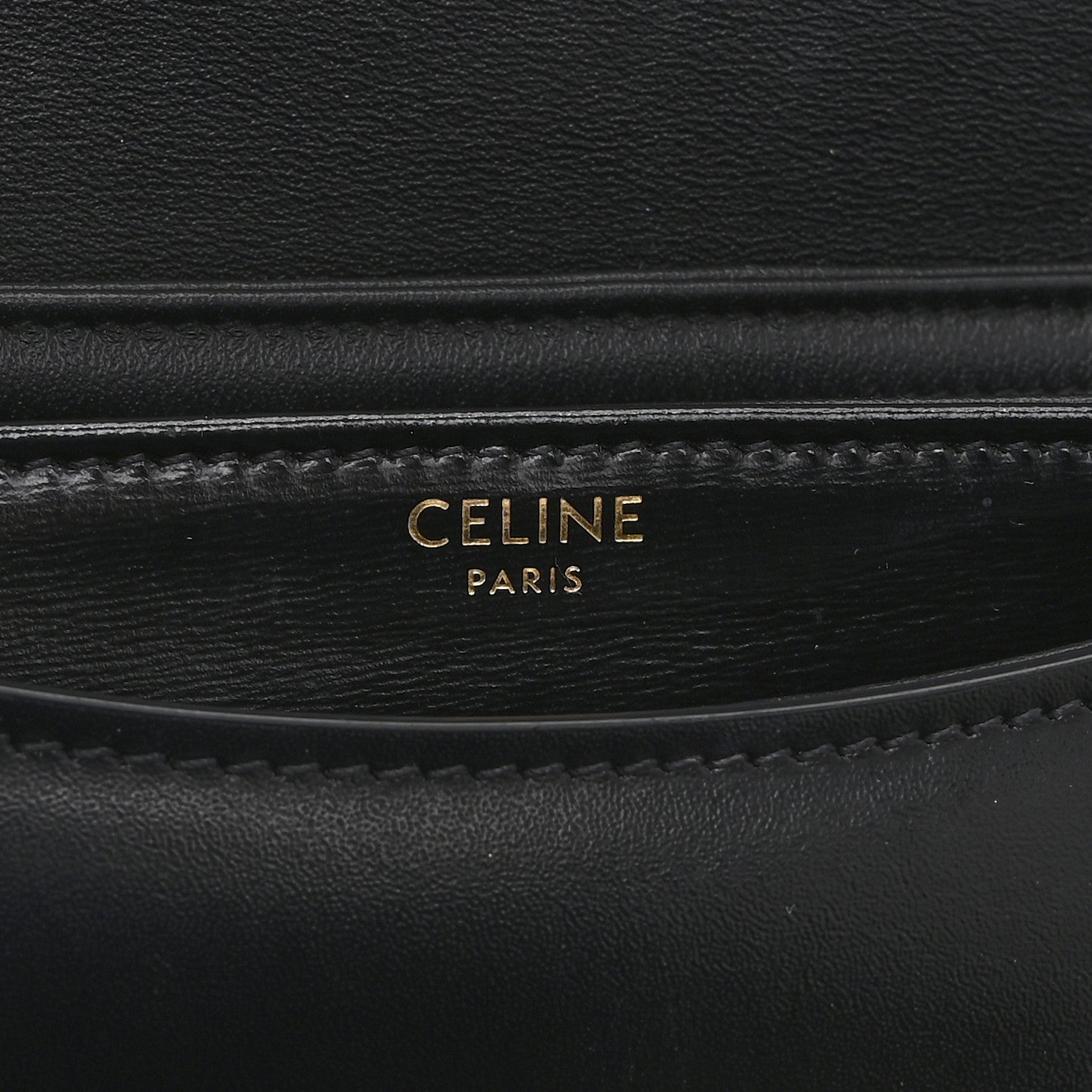 Black leather interior with Celine Paris stamped label