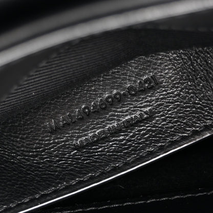 Saint Laurent Loulou Small Chevron Quilted Calfskin Chain Satchel Black