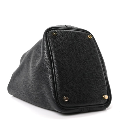 Taurillon Clemence Leather Tote Bag 18 PM Black