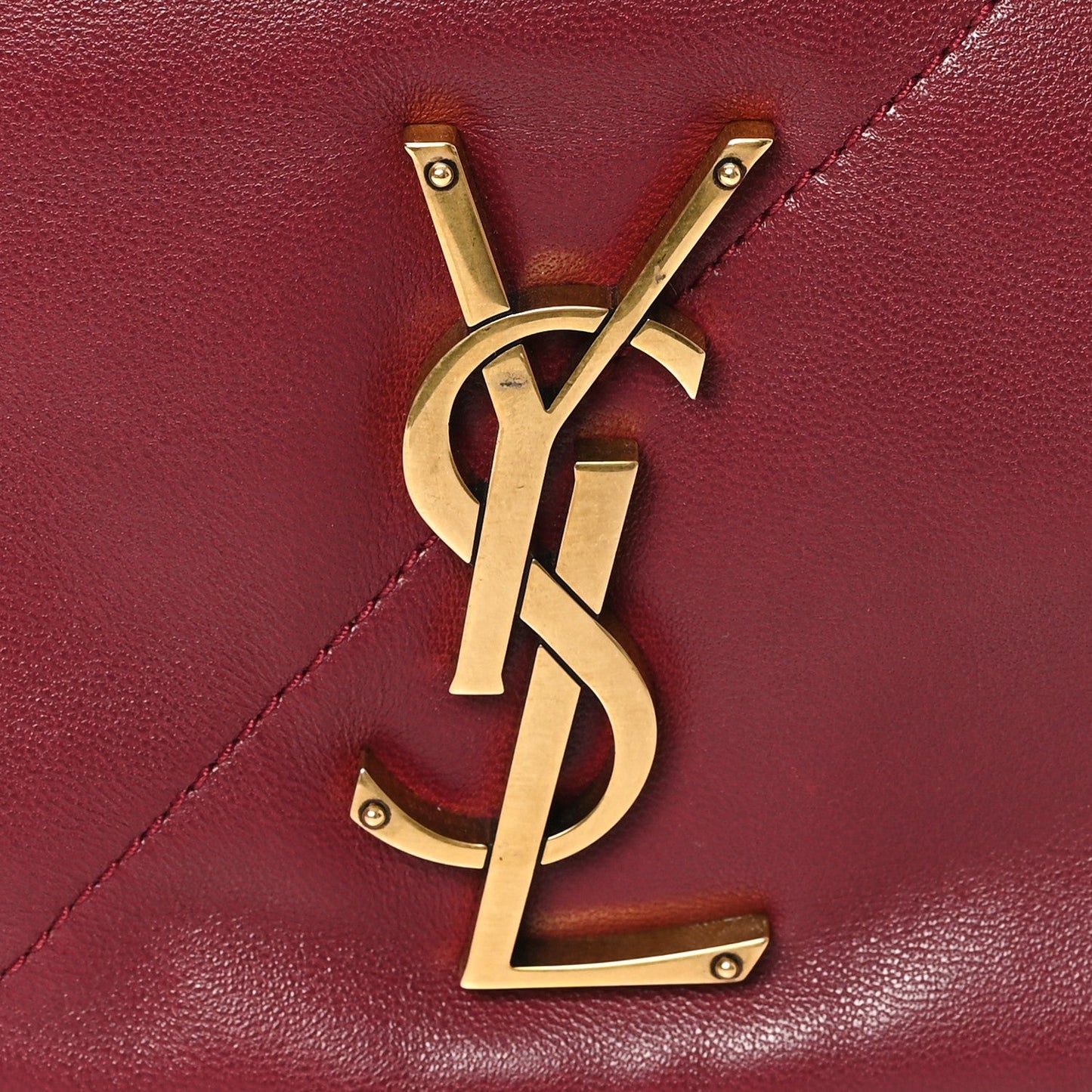 Saint Laurent Lambskin Matelasse Monogram Large Jamie Shoulder Bag Dark Bordeaux
