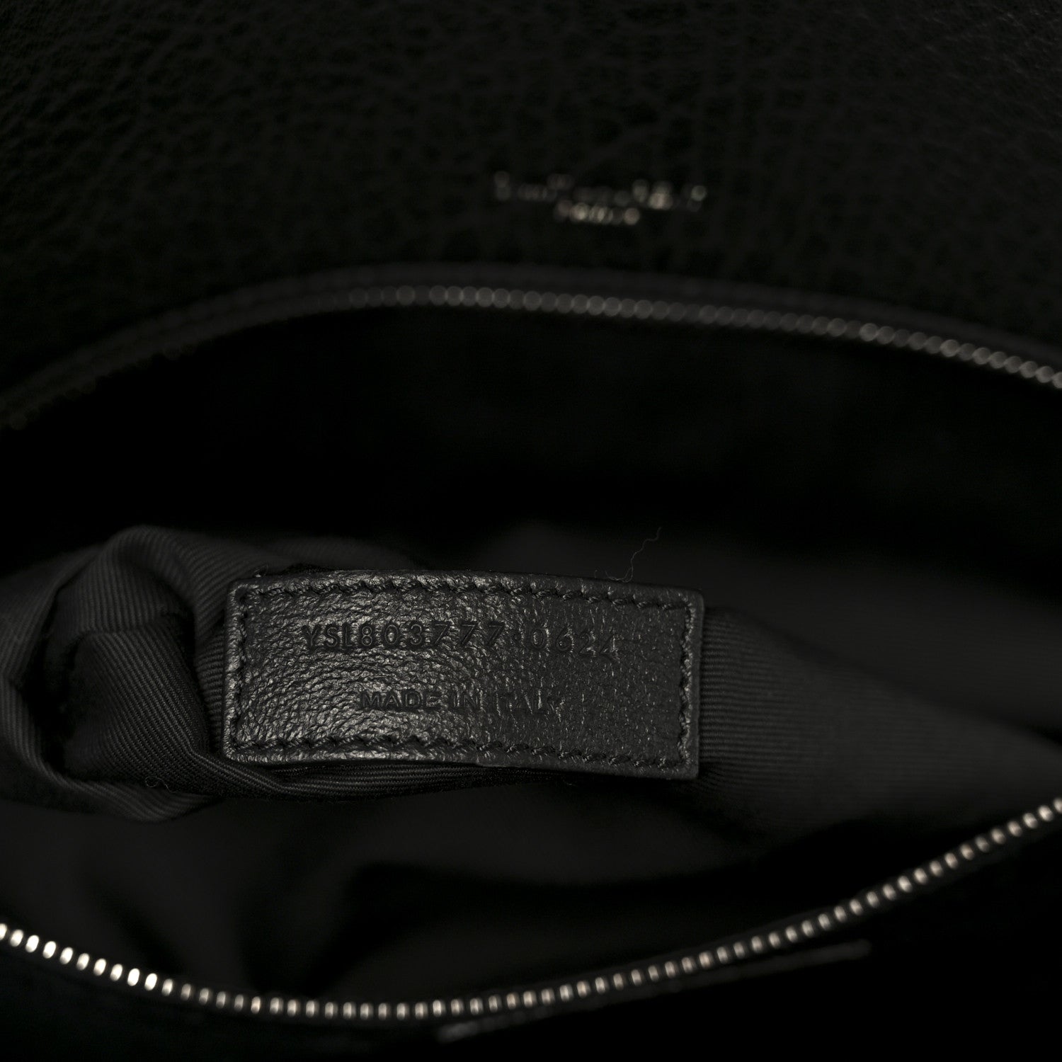 Saint Laurent Grained Lambskin Monogram Large Niki Chain Satchel Black
