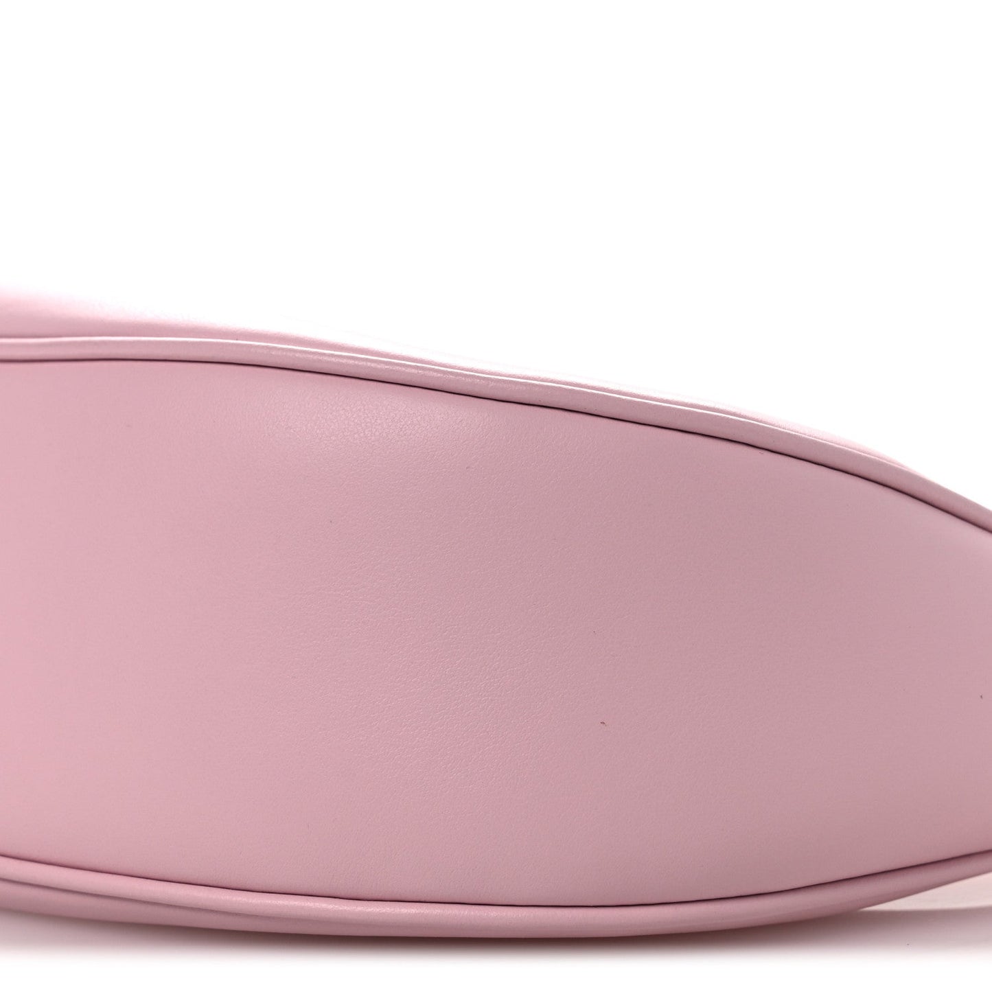 Celine smooth calfskin medium shoulder bag in pastel pink, curved side profile