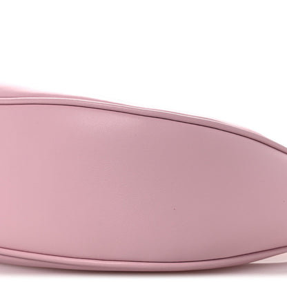 Celine smooth calfskin medium shoulder bag in pastel pink, curved side profile