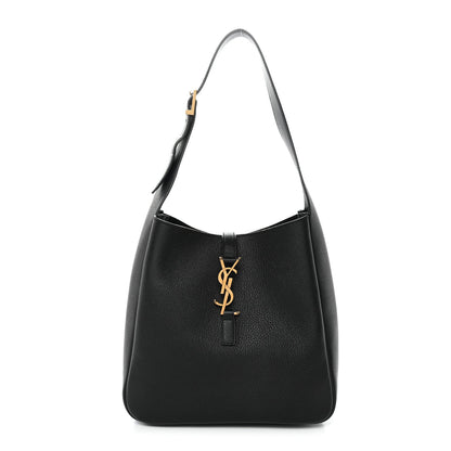 Saint Laurent Supple Calfskin Small Le 5 A 7 Soft Hobo Black