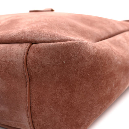 Saint Laurent Suede Calfskin Small Le 5 A 7 Soft Hobo Barley Pink