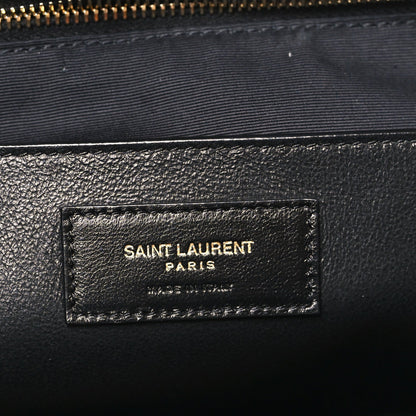 Saint Laurent Lambskin Matelasse Monogram Large Shoulder Bag Black