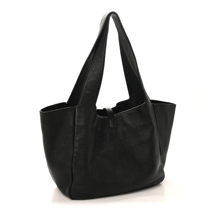 SAINT LAURENT Grained Deerskin Bea Tote Black