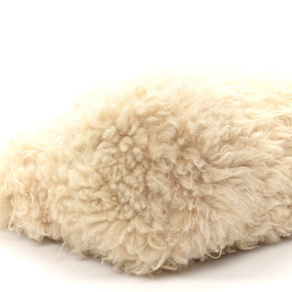 SAINT LAURENT Shearling Shoulder Bag Natural