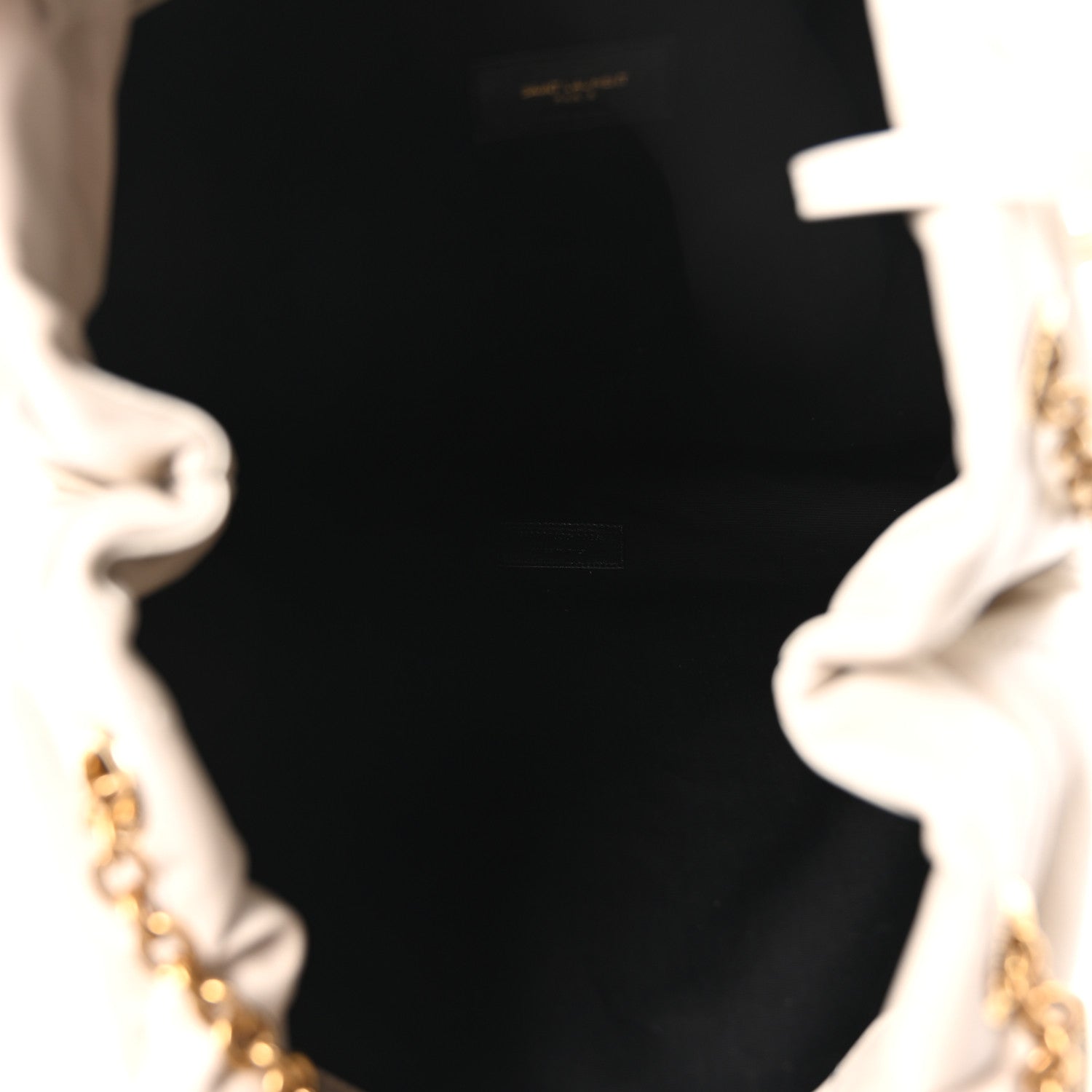 SAINT LAURENT Lambskin Matelasse Monogram Large Jamie 4.3 Pochon Crema Soft Off White