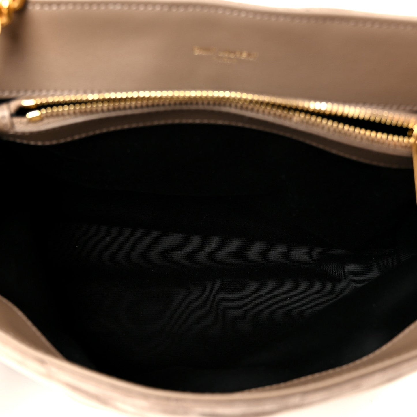 SAINT LAURENT Suede Y Quilted Monogram Medium Loulou Chain Satchel Taupe