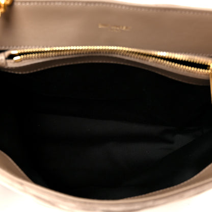 SAINT LAURENT Suede Y Quilted Monogram Medium Loulou Chain Satchel Taupe