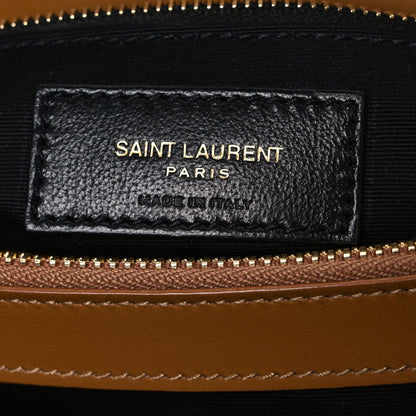 Saint Laurent Loulou Calfskin Y Quilted Monogram Medium Chain Satchel Dark Natural