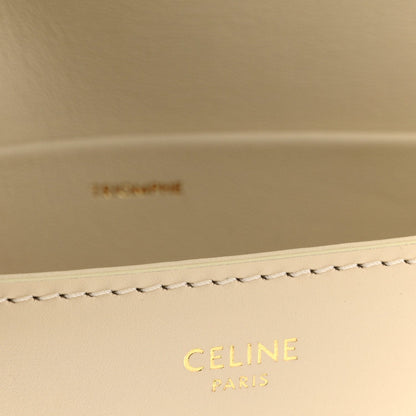 Celine Paris embossed logo on nude calfskin lining with stitched border