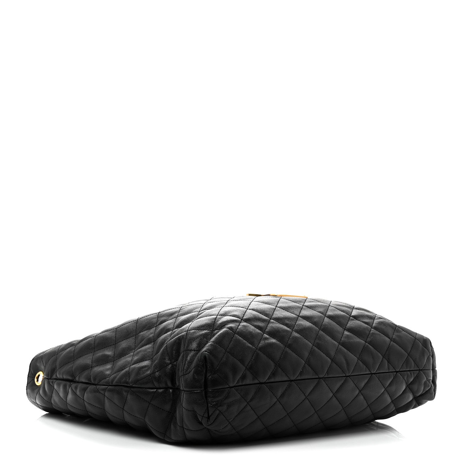 Saint Laurent Lambskin Quilted Maxi Icare Shopping Tote Black