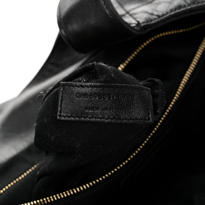 Saint Laurent Lambskin Quilted Maxi Icare Shopping Tote Black