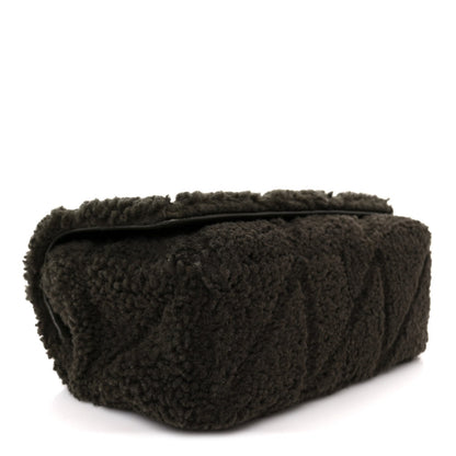 Saint Laurent Shearling Monogram Small Jamie Shoulder Bag Moss