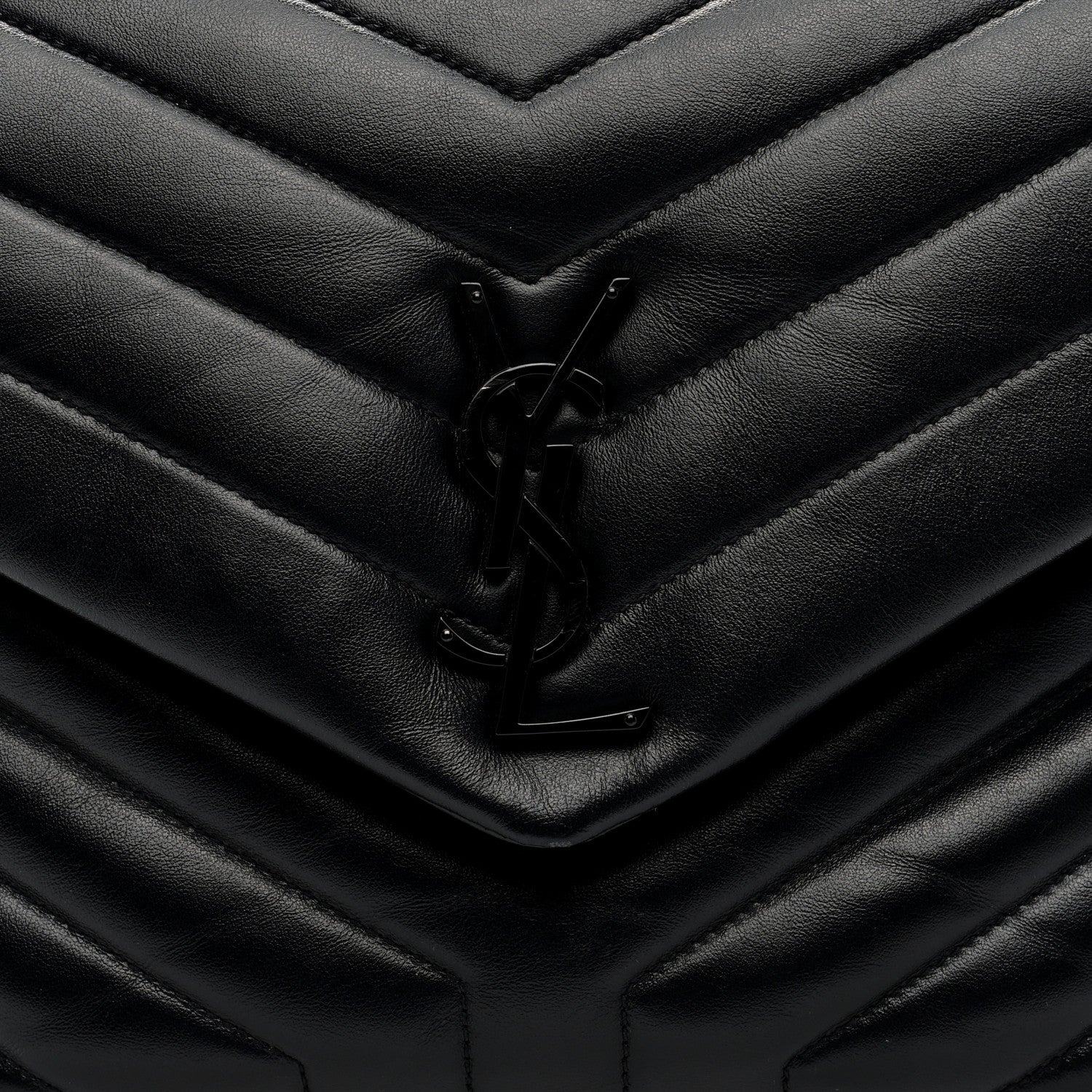 Saint Laurent Loulou Quilted Calfskin Chain Satchel Medium Black