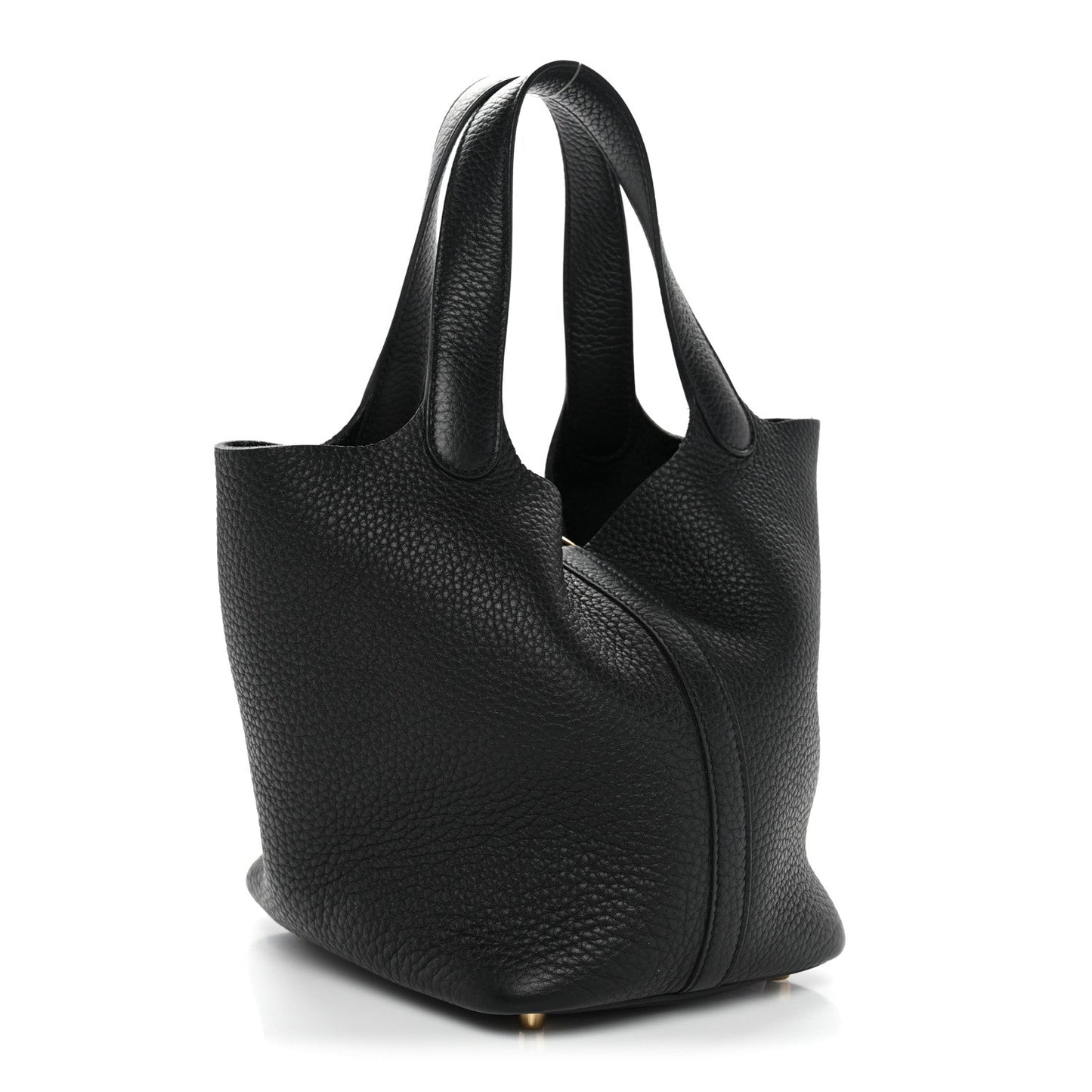 Taurillon Clemence Picotin Lock 18 PM Tote Black Calfskin Leather