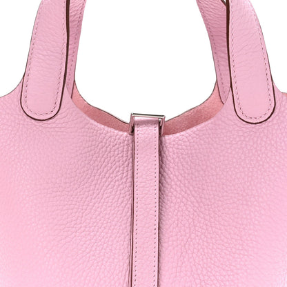 Taurillon Clemence Picotin Lock 18 PM Handbag in Rose Sakura