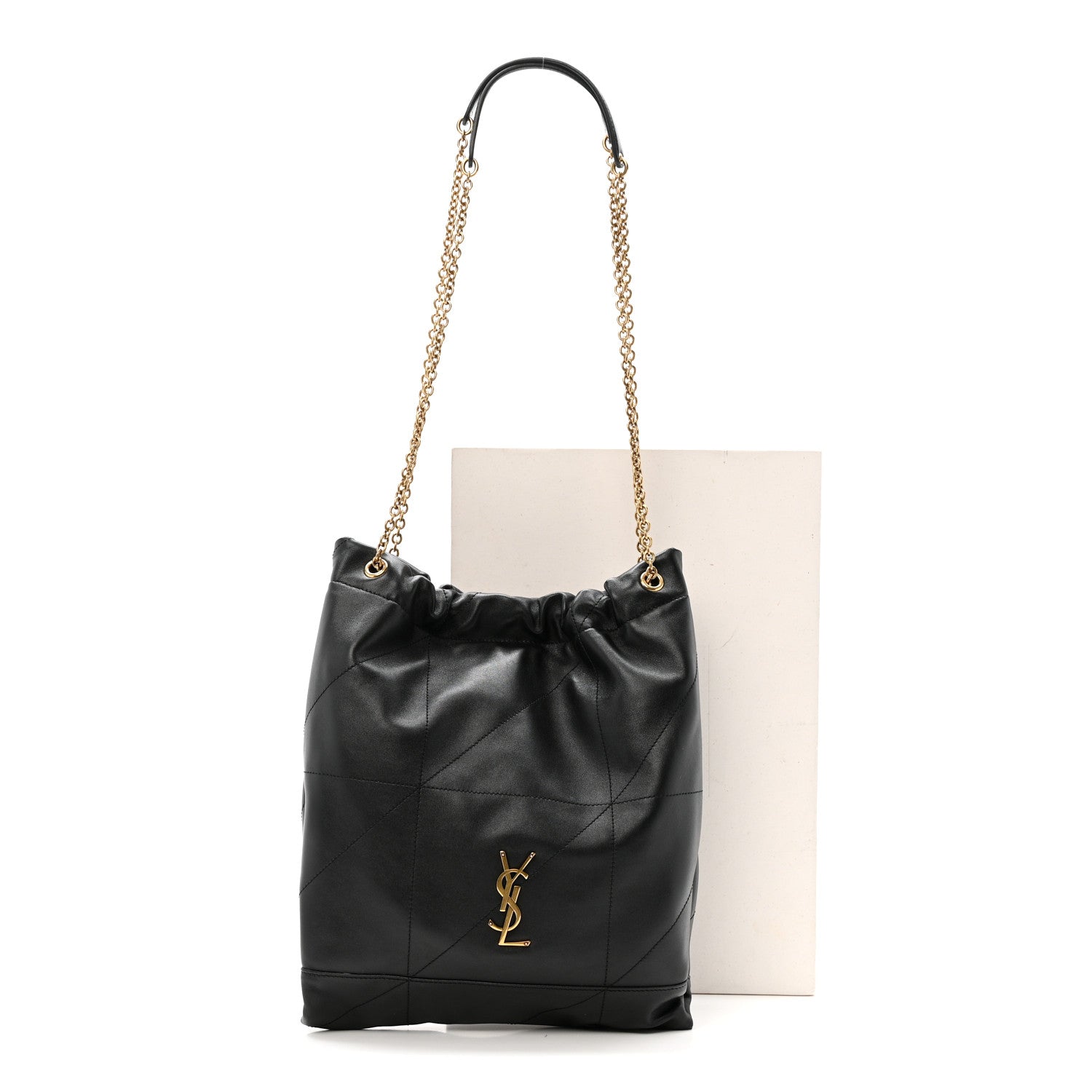 Saint Laurent Lambskin Matelasse Monogram Medium Jamie 4.3 Pochon Black
